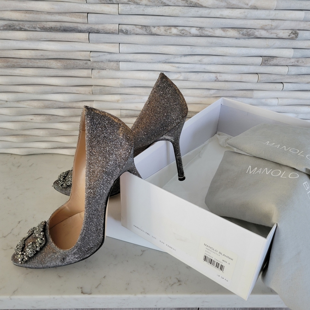 Manolo Blahnik Hangisi Jeweled Heels - Picture 3 of 10